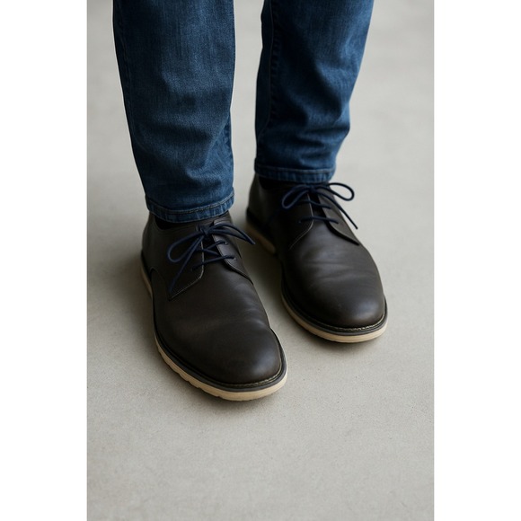 TOMS Other - TOMS Men's Gray Leather Navi Oxford Loafer Shoes Lace Up Casual